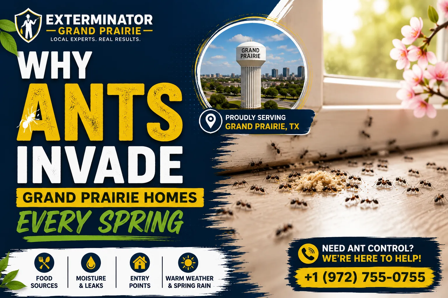 Fire ant spring infestation in Grand Prairie TX yard