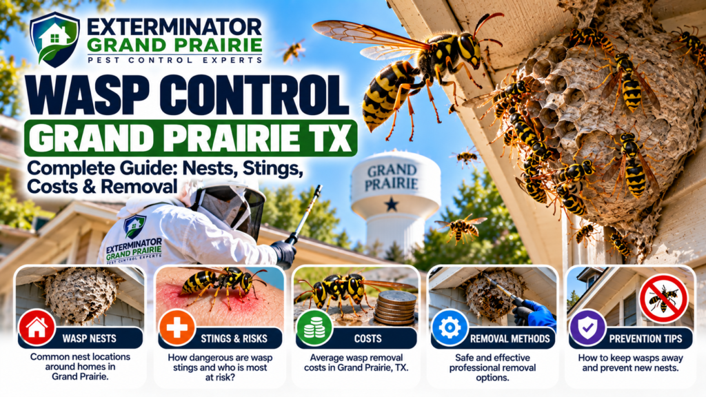 Wasp Control Grand Prairie TX — Complete Guide: Nests, Stings, Costs & Removal