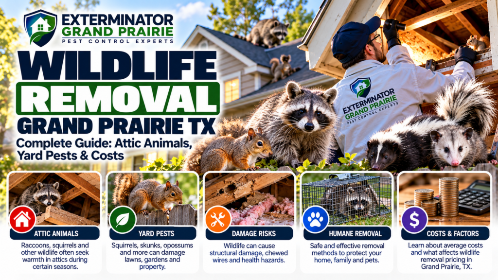 Wildlife Removal Grand Prairie TX — Complete Guide: Attic Animals, Yard Pests & Costs
