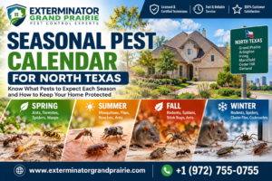 Seasonal pest calendar for North Texas - when pests are most active