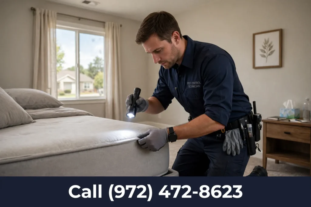 Call (972) 472-8623 — bed bug mattress inspection Grand Prairie TX