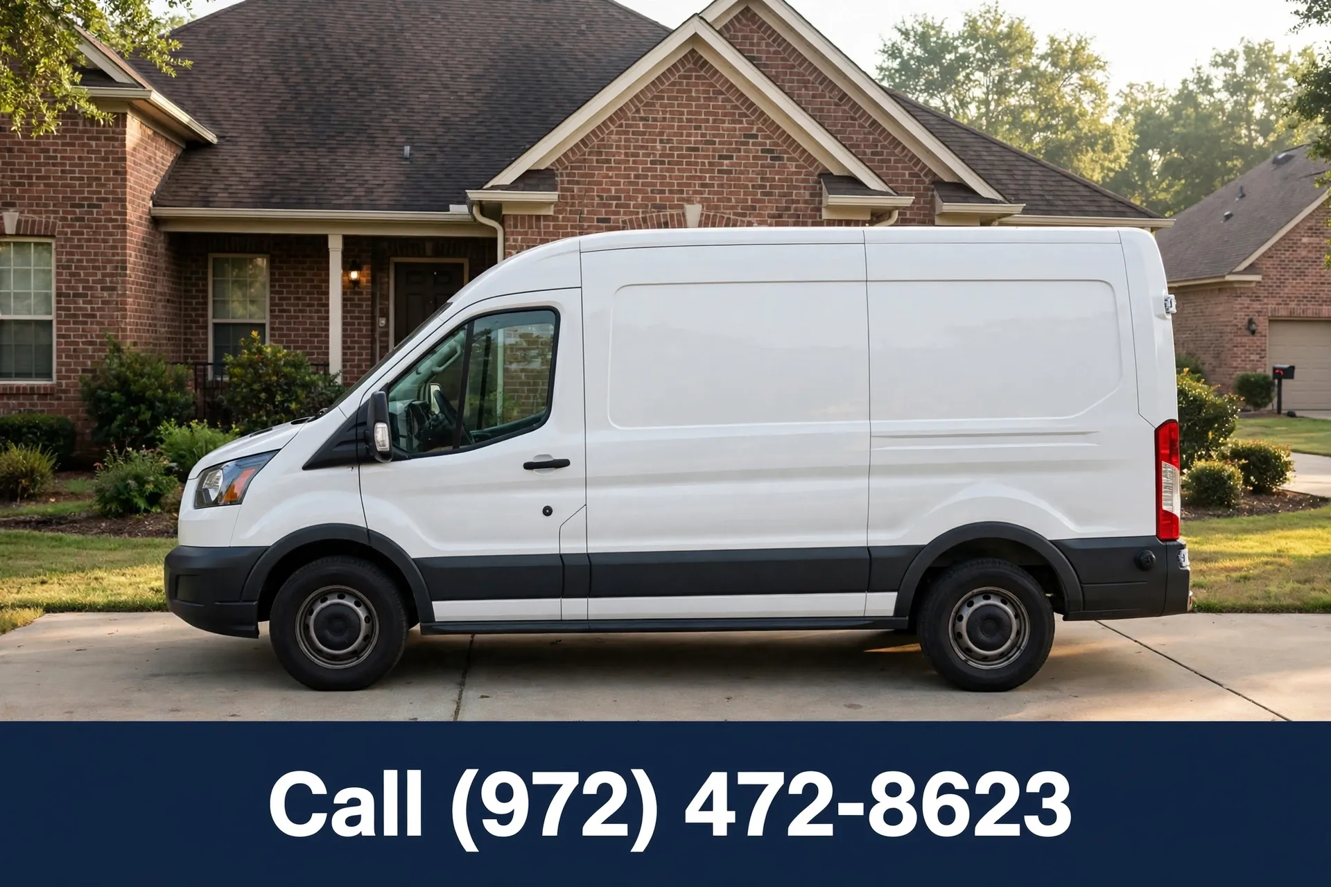 Cockroach exterminator service van arriving at a Grand Prairie TX home