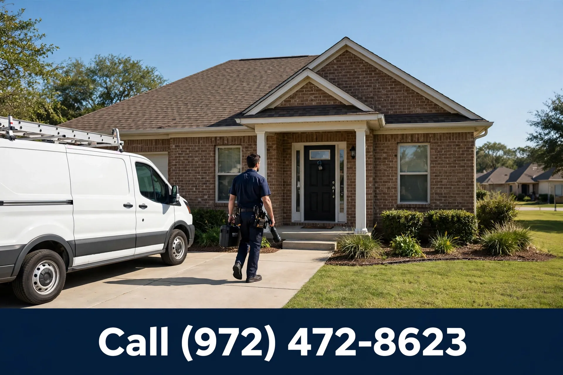 Pest control van arriving for same day exterminator service in Grand Prairie TX